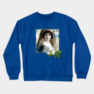 Girl with flowers Crewneck Sweatshirt